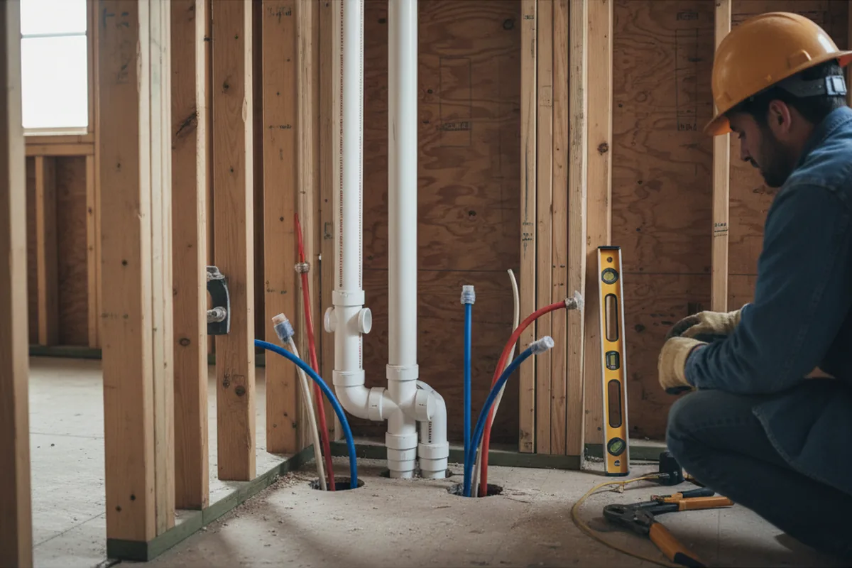 Drain and supply rough-in during Leak Detection in Buck Creek